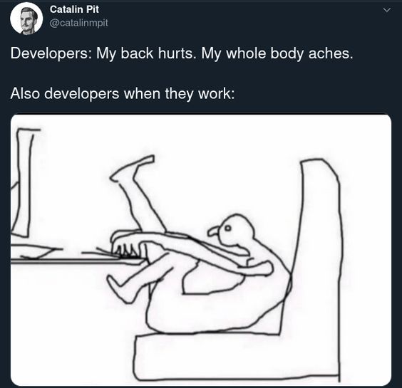 How I sit while programming